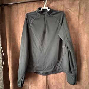 Champion C9 womans XL Black Duo Dry 1/4 Zip Pullover Running Top thumb holes